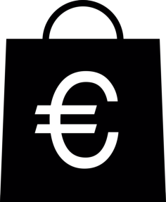 Euro Symbol On A Shopping Bag Stencil Svg Design File, Free Vectors File
